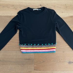 Alice + Olivia black top- Size L